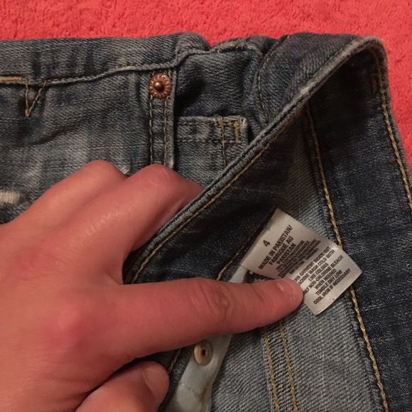 Aeropostale Denim Midi Shorts Distressed Denim - Picture 4 of 5